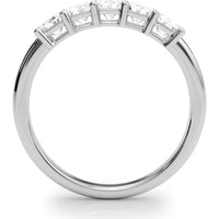 14K White Gold 1.50 Carats Lab Diamond 5 Stone Band - Ethical Elegance - Size 7 by Robinson's Jewelers