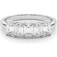 14K White Gold 1.50 Carats Lab Diamond 5 Stone Band - Ethical Elegance - Size 7 by Robinson's Jewelers