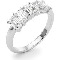 14K White Gold 1.50 Carats Lab Diamond 5 Stone Band - Ethical Elegance - Size 7 by Robinson's Jewelers