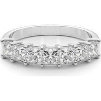 14K White Gold 1.50 Carats Lab Diamond 7 Stone Band Princess Cut Ring - Size 7 by Robinson's Jewelers