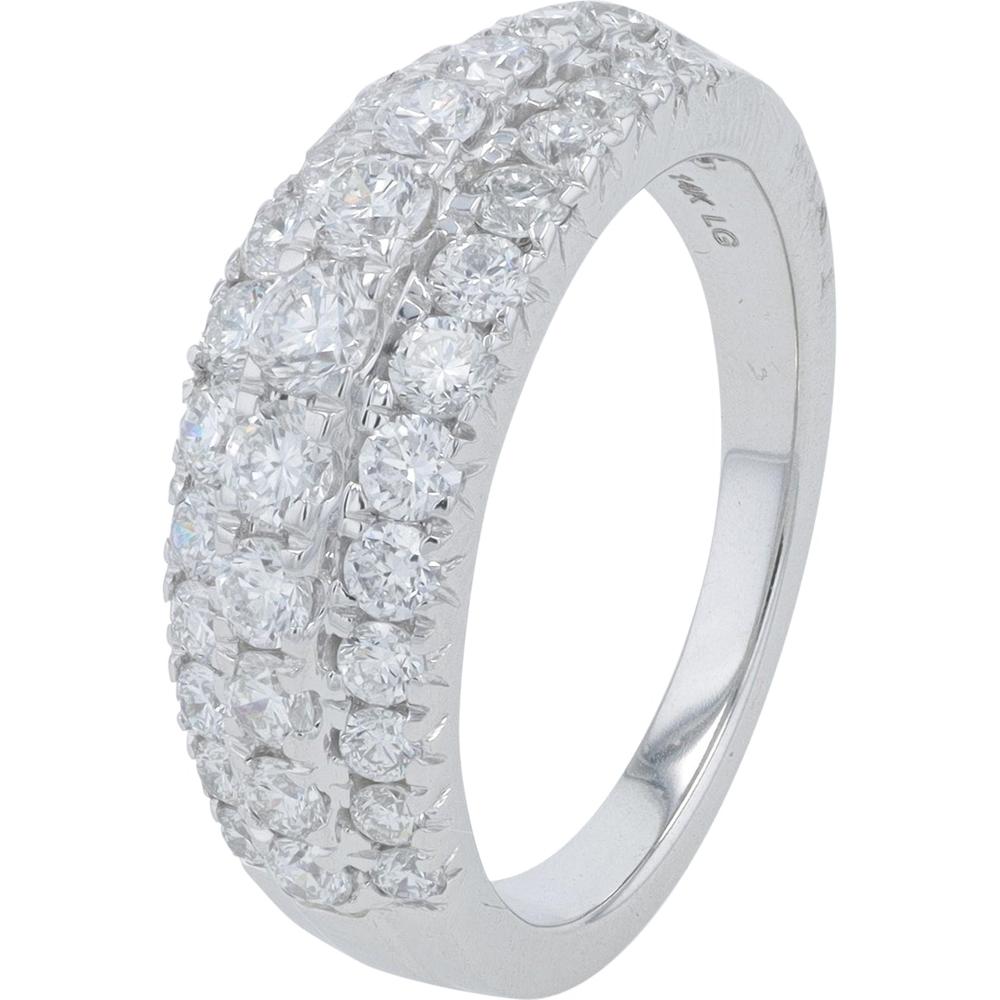 14K White Gold 1.53 Carat Lab Grown Diamond Band - Elegant, Radiant Design