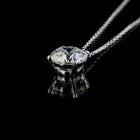 14K White Gold 1.53 Carat Round Solitaire Pendant with Brilliant Cut Lab Diamond - E-F Color VVS2 Clarity - Covaloro Fine Jewelry