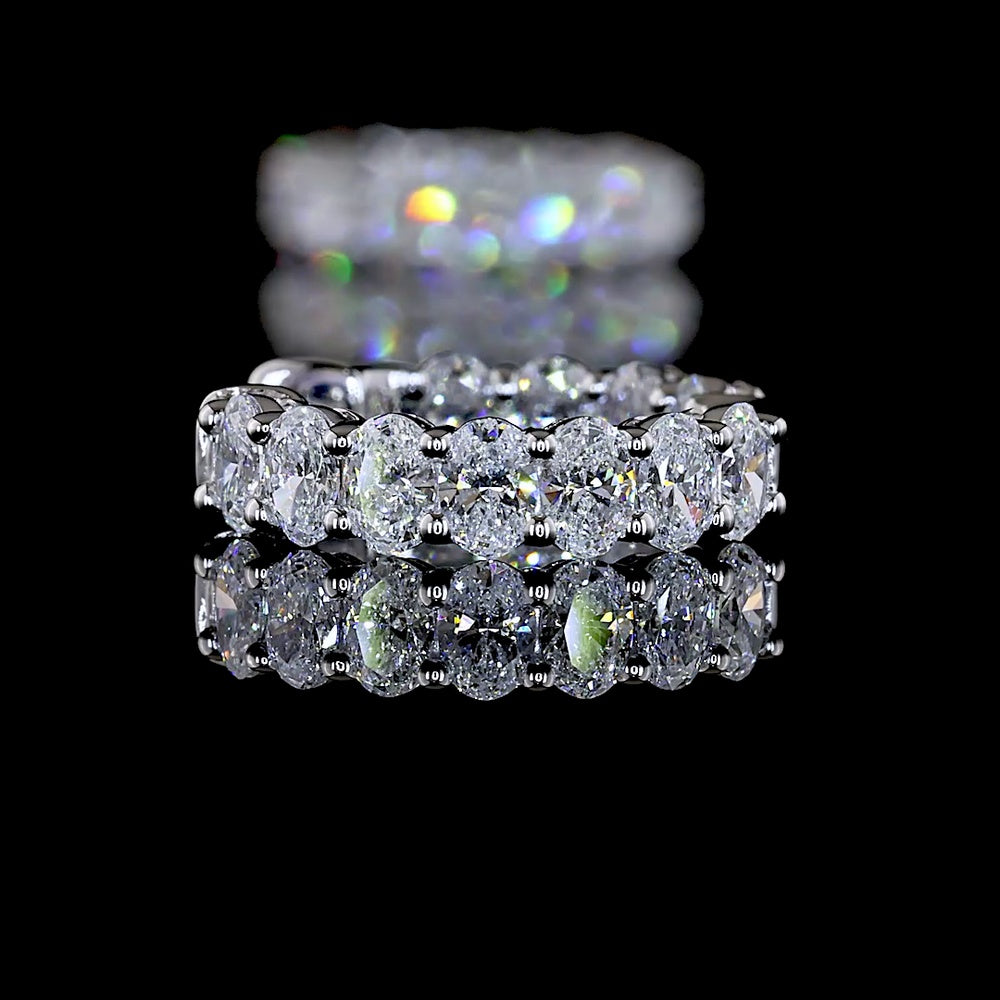 14K White Gold 1.54 Carats Total Weight Oval Cut Diamond Huggie Earrings - Lab Grown E-F VS1 Prong Set Hoops - Covaloro Fine Jewelry