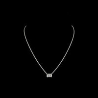 14K White Gold 1.55 Carat East-West Bezel Set Radiant Cut Lab Diamond Solitaire Pendant - D VVS2 Color Clarity - Covaloro Fine Jewelry