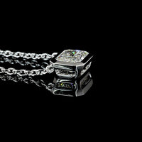 14K White Gold 1.55 Carat East-West Bezel Set Radiant Cut Lab Diamond Solitaire Pendant - D VVS2 Color Clarity - Covaloro Fine Jewelry
