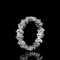 14K White Gold 1.55 Carat Eternity Band with Alternating Round Brilliant and Marquise Lab Diamonds - E-F Color, VS Clarity - Covaloro Fine Jewelry