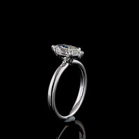 14K White Gold 1.56 Carat Marquise Cut Solitaire Ring with D VVS2 Lab Diamond in North-South Prong Setting - IGI Certified - Covaloro Fine Jewelry