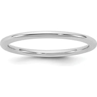 14K White Gold 1.5mm Comfort Fit Band with Domed Profile and Rhodium Plating by 0