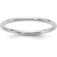 14K White Gold 1.5mm Comfort Fit Polished Wedding Band - Unisex, Size 8 by 0