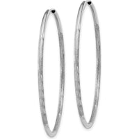 14K White Gold 1.5mm Diamond-Cut Endless Hoop Earrings - 40mm Diameter by Oro Pregiato