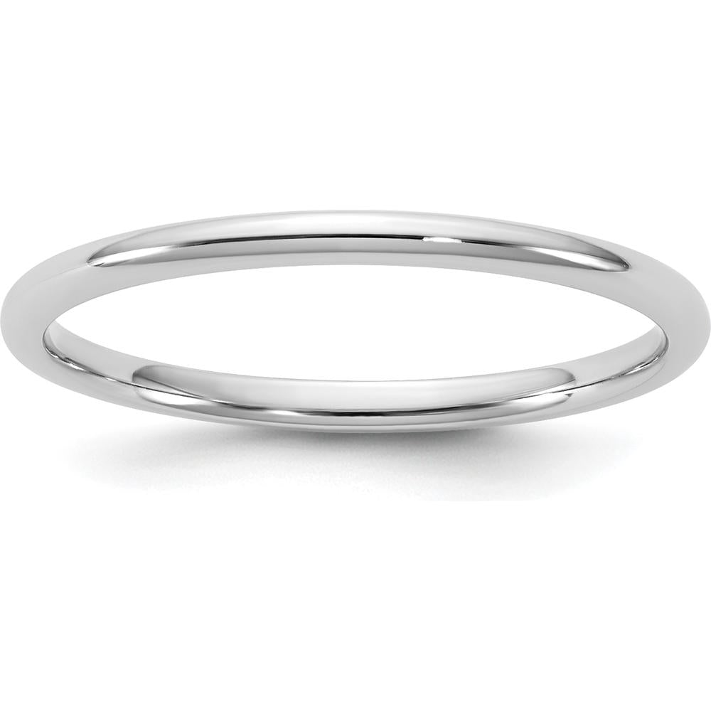 14K White Gold 1.5mm Domed Comfort Fit Wedding Band by 0