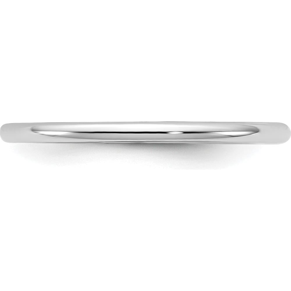 14K White Gold 1.5mm Domed Comfort Fit Wedding Band by 0