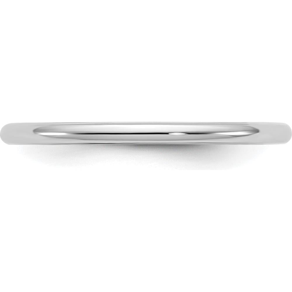 14K White Gold 1.5mm Domed Wedding Band with Polished Finish and Rhodium Plating by Luciano & Cie