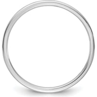 14K White Gold 1.5mm Flat Band Ring with Polished Finish and Rhodium Plating by Luciano & Cie