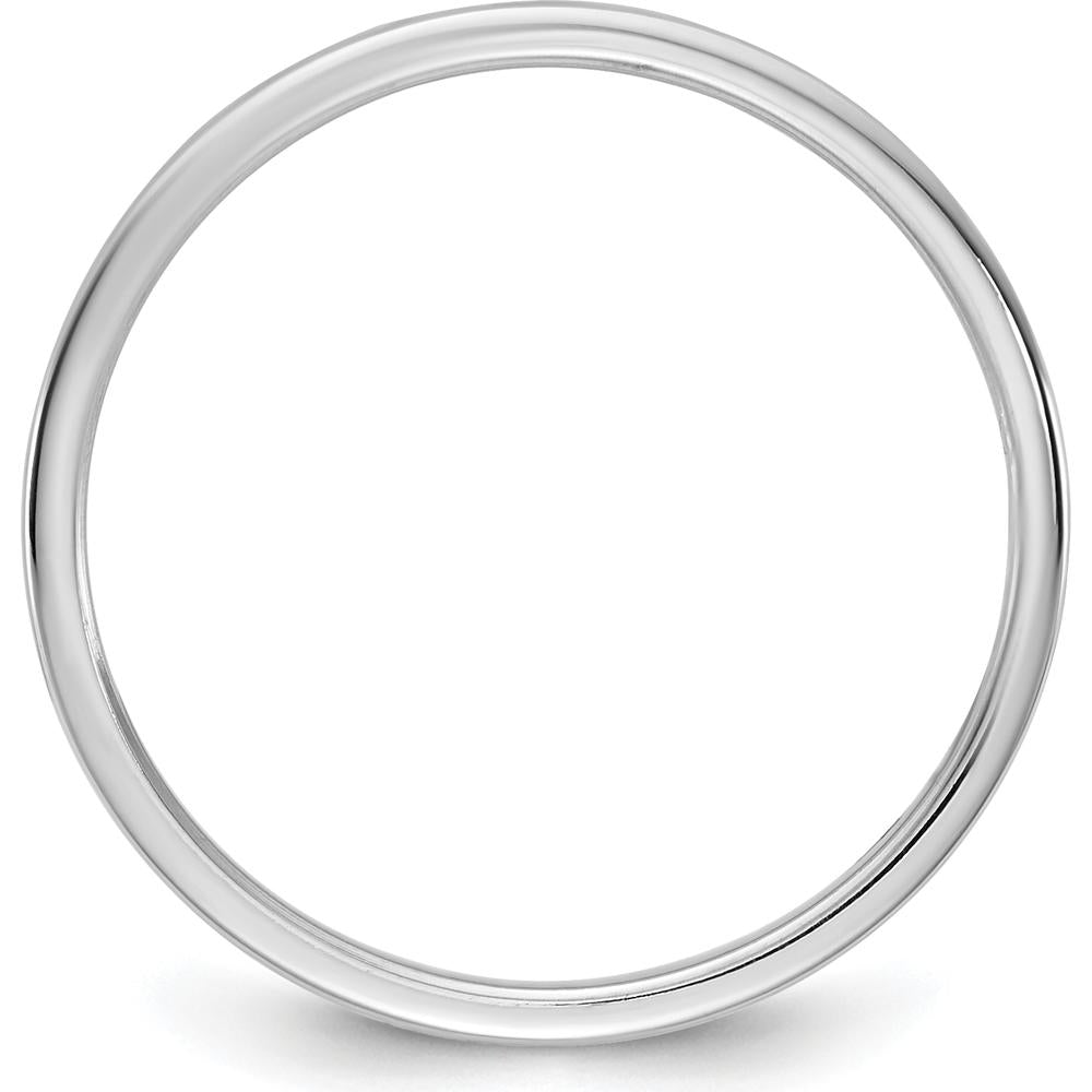 14K White Gold 1.5mm Flat Band Ring with Polished Finish and Rhodium Plating by Luciano & Cie