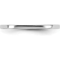 14K White Gold 1.5mm Flat Band Ring with Polished Finish and Rhodium Plating by Luciano & Cie