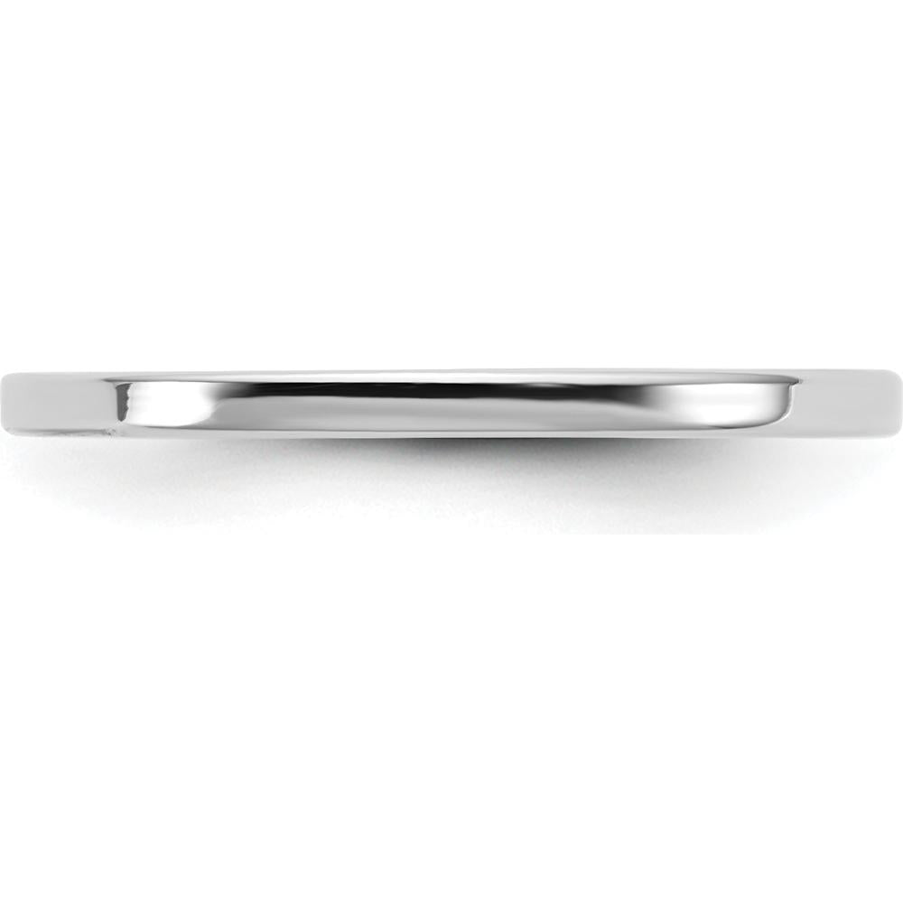 14K White Gold 1.5mm Flat Band Ring with Polished Finish and Rhodium Plating by Luciano & Cie