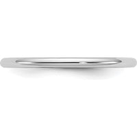 14K White Gold 1.5mm Half Round Wedding Band with Polished Finish by Luciano & Cie