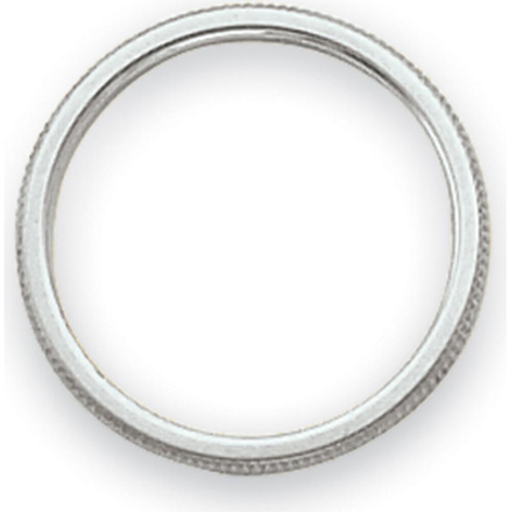 14K White Gold 1.5mm Milgrain Stackable Band - Size 5 by 0