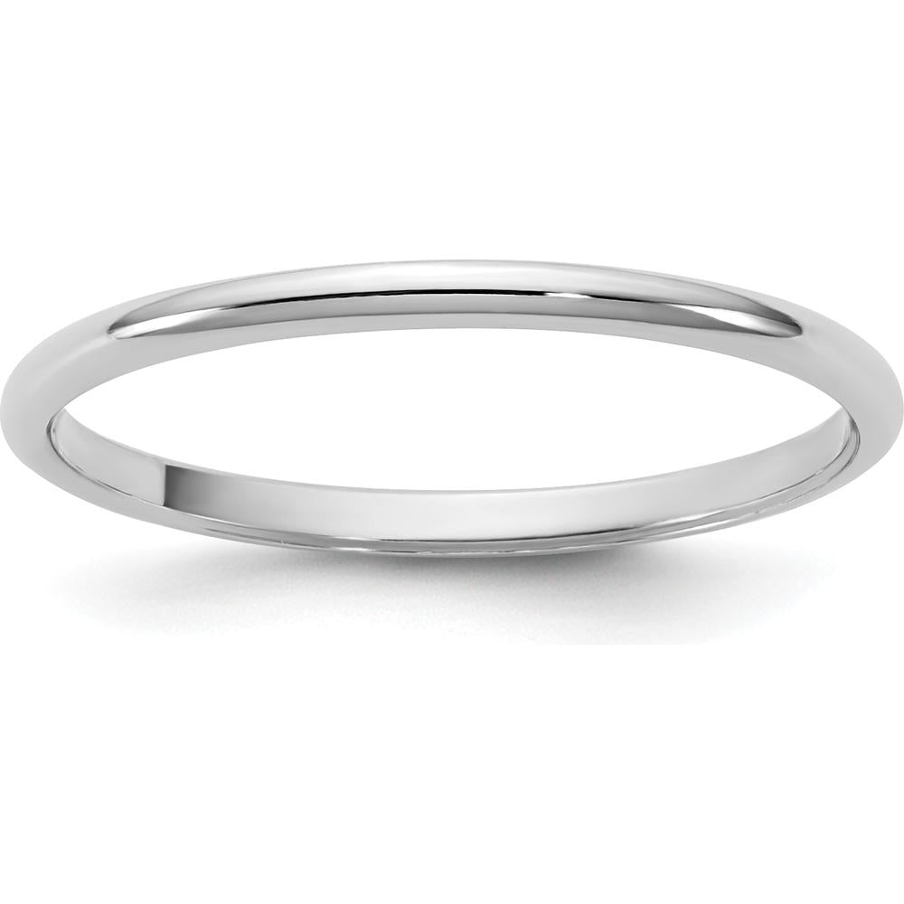 14K White Gold 1.5mm Polished Half Round Wedding Band - Domed Profile by Luciano & Cie