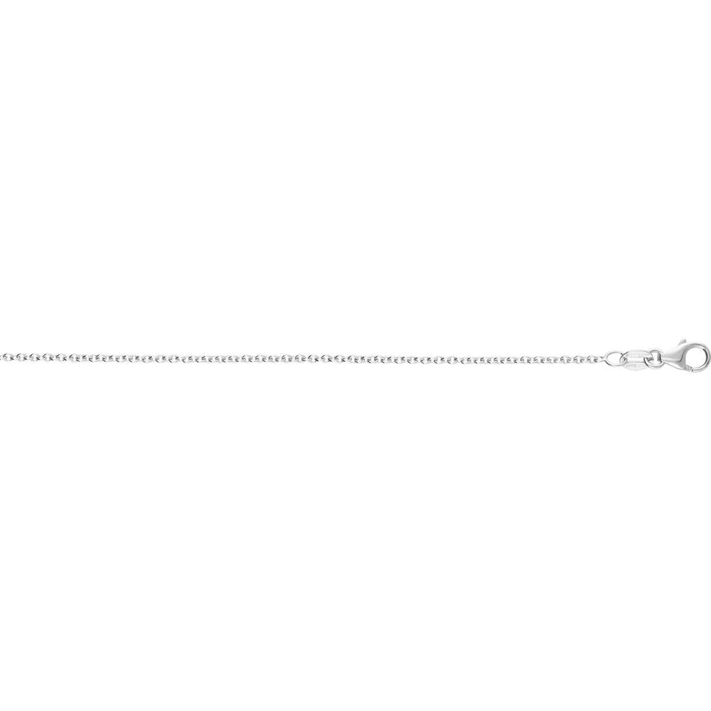 14K White Gold 1.5mm Round Cable Chain Necklace - 18" Polished with Lobster Clasp by Orozza Fine Jewelry