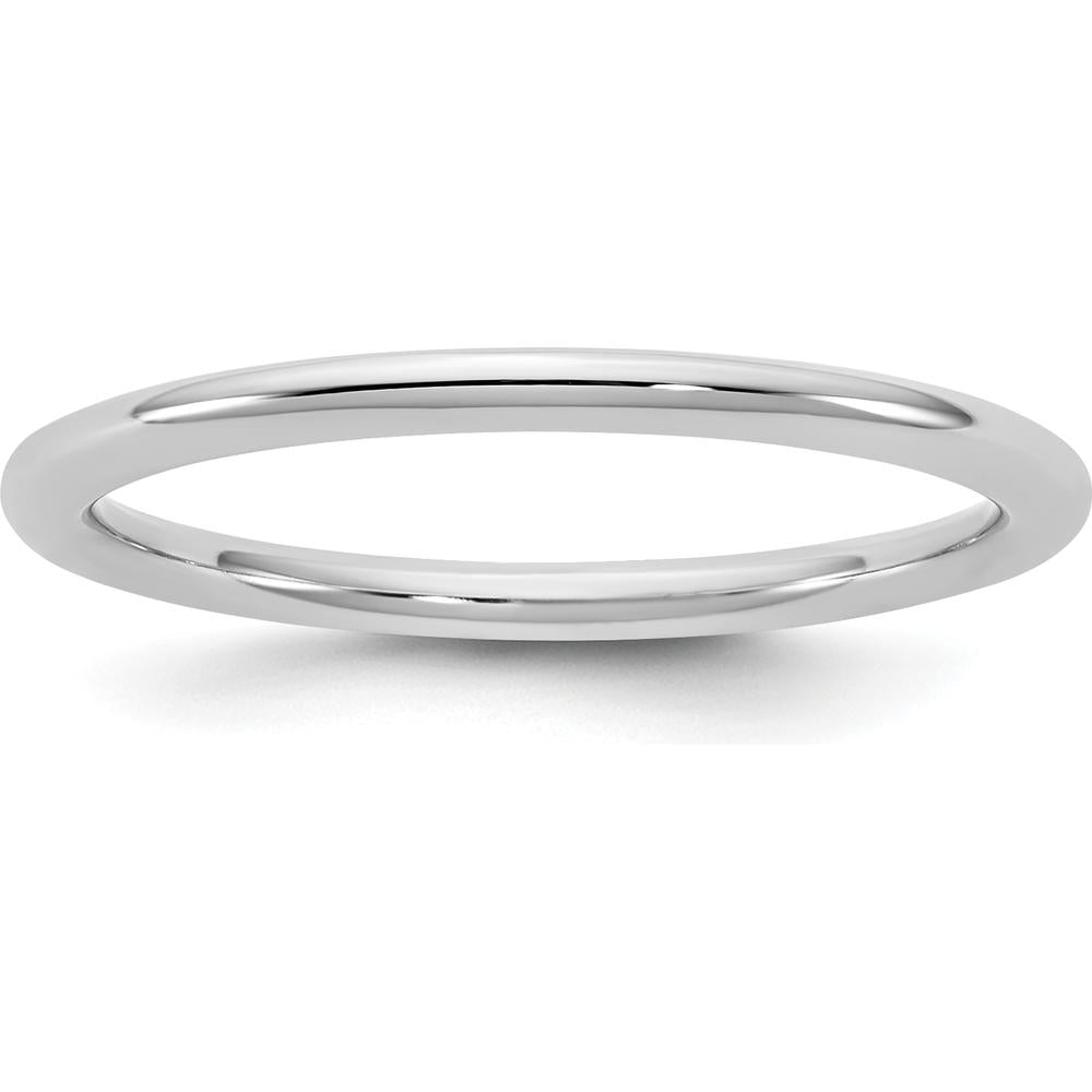14K White Gold 1.5mm Standard Comfort Fit Band - Domed Profile, Polished Finish by 0