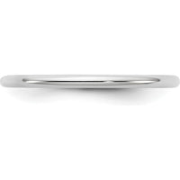 14K White Gold 1.5mm Standard Comfort Fit Band with Polished Finish and Rhodium Plating - Size 12 by 0
