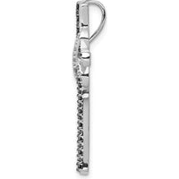 14K White Gold 1/6 Carat Black and White Diamond Infinity Cross Slide Pendant - 0.02 Carat Total Diamond Weight by Oro Pregiato