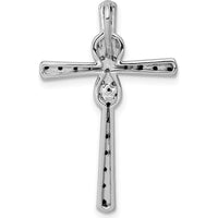 14K White Gold 1/6 Carat Black and White Diamond Infinity Cross Slide Pendant - 0.02 Carat Total Diamond Weight by Oro Pregiato