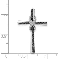 14K White Gold 1/6 Carat Black and White Diamond Infinity Cross Slide Pendant - 0.02 Carat Total Diamond Weight by Oro Pregiato