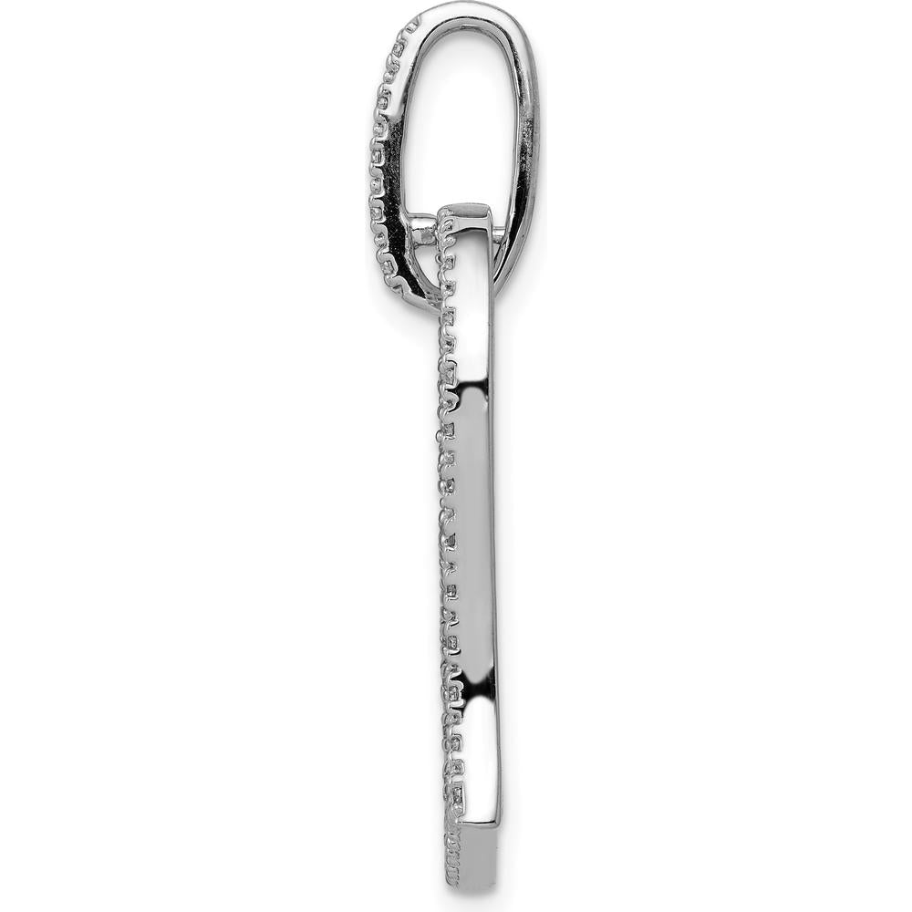 14K White Gold 1/6 Carat Diamond Heart Pendant with Rhodium Finish by Monteluci Fine Jewelry