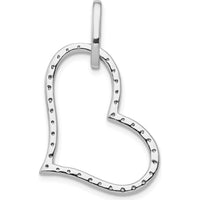 14K White Gold 1/6 Carat Diamond Heart Pendant with Rhodium Finish by Monteluci Fine Jewelry