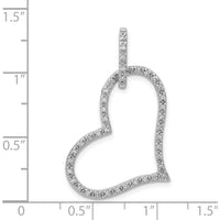 14K White Gold 1/6 Carat Diamond Heart Pendant with Rhodium Finish by Monteluci Fine Jewelry