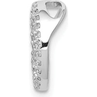 14K White Gold 1/6 Carat Diamond Peace Sign Chain Slide with Rhodium Plating by Monteluci Fine Jewelry