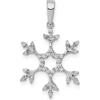 14K White Gold 1/6 Carat Diamond Snowflake Pendant by Monteluci Fine Jewelry