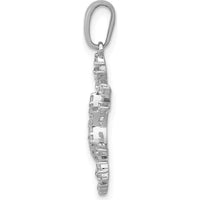 14K White Gold 1/6 Carat Diamond Snowflake Pendant by Monteluci Fine Jewelry