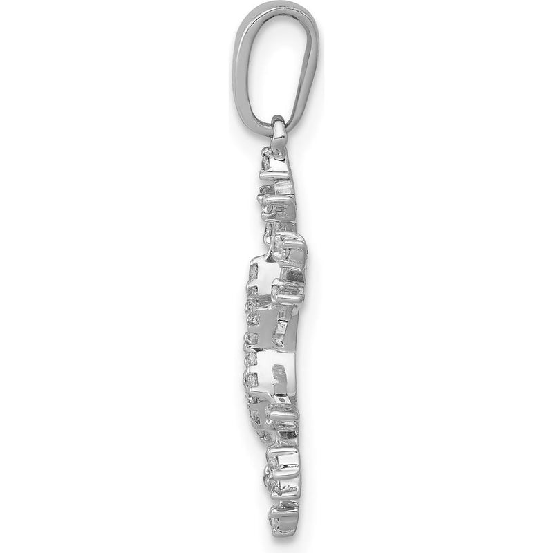 14K White Gold 1/6 Carat Diamond Snowflake Pendant by Monteluci Fine Jewelry