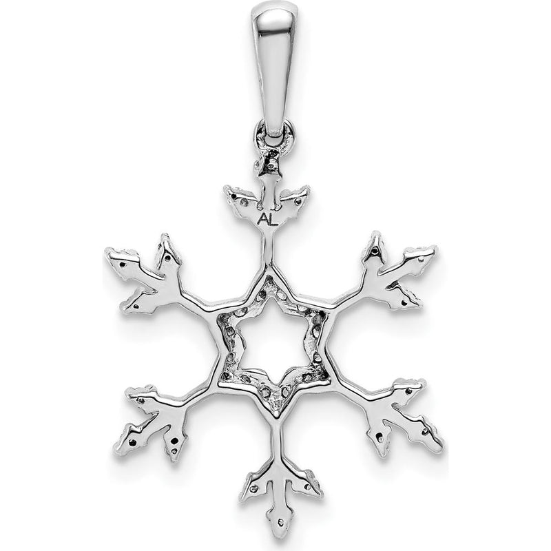 14K White Gold 1/6 Carat Diamond Snowflake Pendant by Monteluci Fine Jewelry