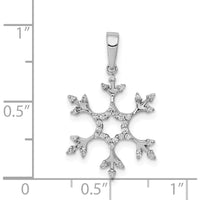 14K White Gold 1/6 Carat Diamond Snowflake Pendant by Monteluci Fine Jewelry