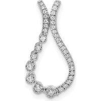 14K White Gold 1/6 Carat Diamond Teardrop Pendant - 1.6 Carat Total Diamond Weight by Oro Pregiato