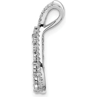 14K White Gold 1/6 Carat Diamond Teardrop Pendant - 1.6 Carat Total Diamond Weight by Oro Pregiato