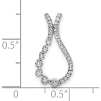 14K White Gold 1/6 Carat Diamond Teardrop Pendant - 1.6 Carat Total Diamond Weight by Oro Pregiato