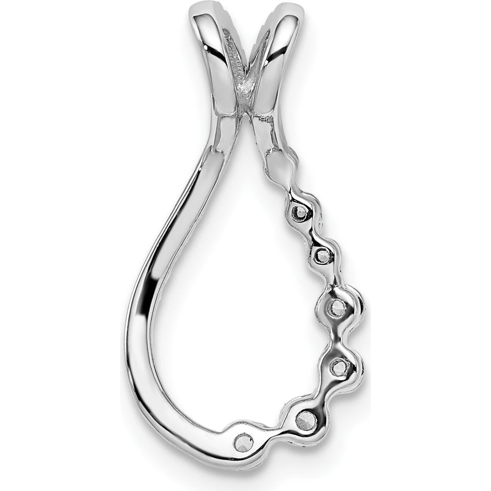14K White Gold 1/6 Carat Diamond Teardrop Pendant - 1.6 Carat Total Diamond Weight by Oro Pregiato