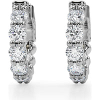 14K White Gold 1.6 Carat Total Weight Lab Diamond Single Row Vault Lock Earrings by Robinson's Jewelers
