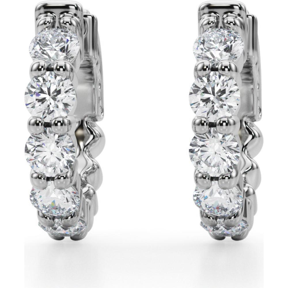 14K White Gold 1.6 Carat Total Weight Lab Diamond Single Row Vault Lock Earrings by Robinson's Jewelers