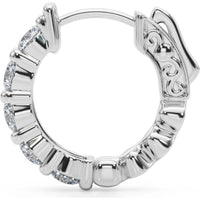 14K White Gold 1.6 Carat Total Weight Lab Diamond Single Row Vault Lock Earrings by Robinson's Jewelers