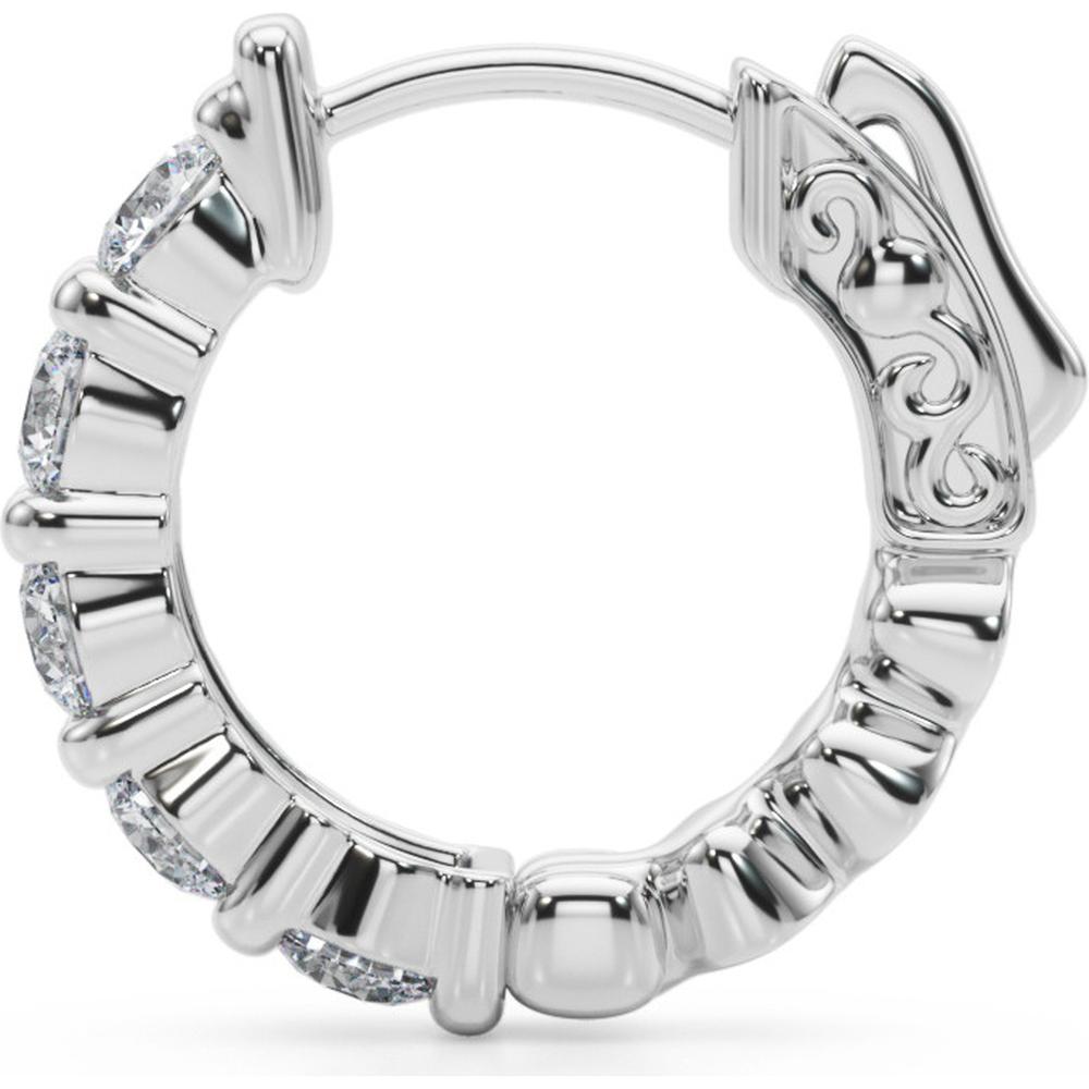 14K White Gold 1.6 Carat Total Weight Lab Diamond Single Row Vault Lock Earrings by Robinson's Jewelers