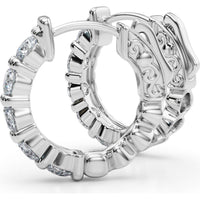 14K White Gold 1.6 Carat Total Weight Lab Diamond Single Row Vault Lock Earrings by Robinson's Jewelers
