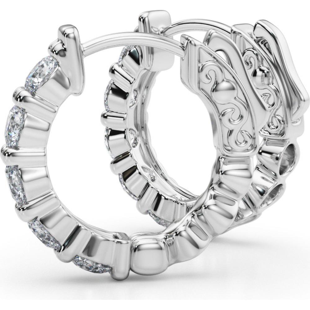 14K White Gold 1.6 Carat Total Weight Lab Diamond Single Row Vault Lock Earrings by Robinson's Jewelers