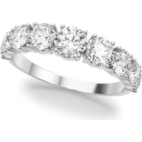 14K White Gold 1.75 Carat Lab Diamond 9 Stone Band Ring - Size 7 by Robinson's Jewelers